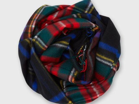 Tartan Merino Scarf in Black Stewart Online Sale