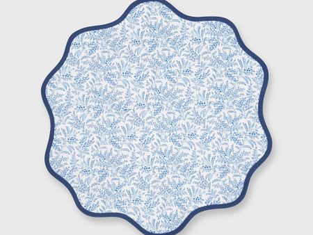 Scallop Edge Placemat in Blue White Hope Springs Liberty Fabric For Cheap