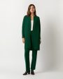 Estelle Coat in Forest Double-Face Stretch Wool Crepe Online Sale