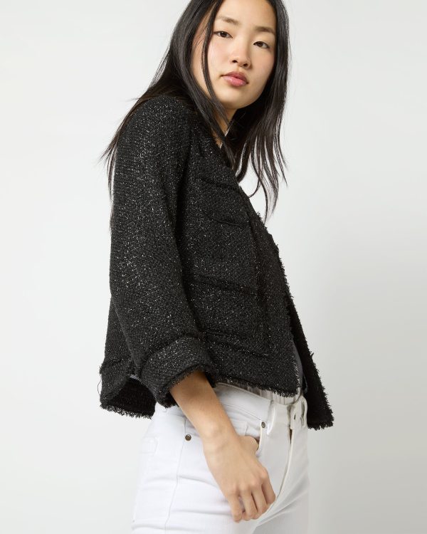 Kiki Jacket in Black Sparkle Tweed Discount