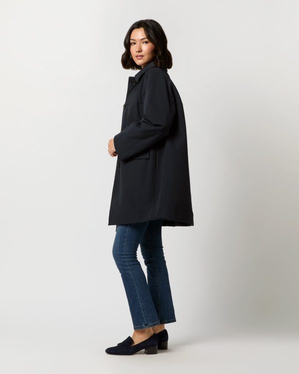 Aveline Coat in Navy Blue Hot on Sale