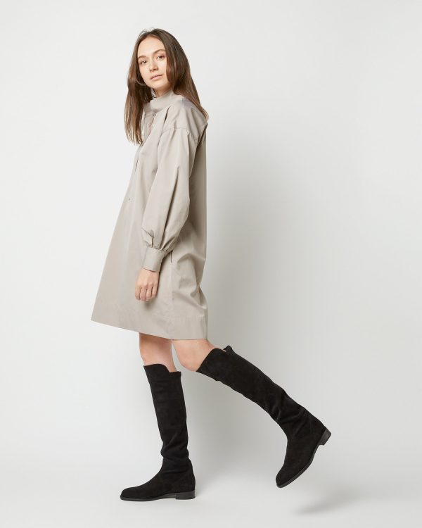 Anaya Popover Dress in Taupe Poplin Supply