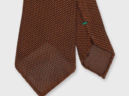 Silk Fino Grenadine Tie in Ginger Navy Online Sale