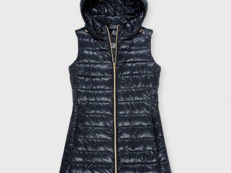 Classic Vest with Removable Hood in Navy Hot on Sale