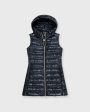 Classic Vest with Removable Hood in Navy Hot on Sale