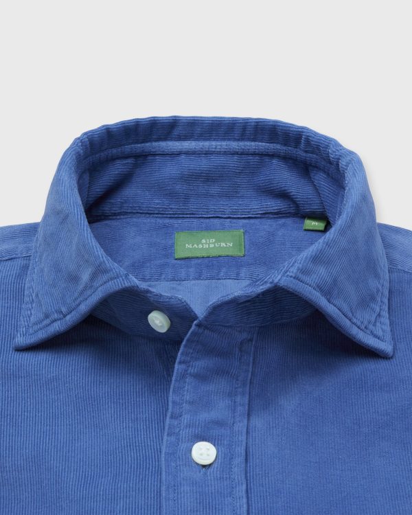 Spread Collar Sport Shirt in Harbor Corduroy For Cheap