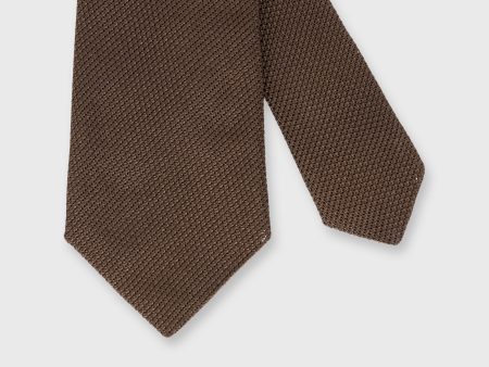 Silk Fino Grenadine Tie in Brown For Cheap