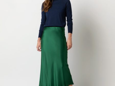 Mare Skirt in Forest Silk Charmeuse Online Hot Sale