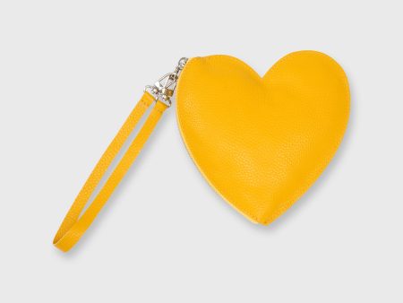 Heart Pouch in Yellow Leather Supply