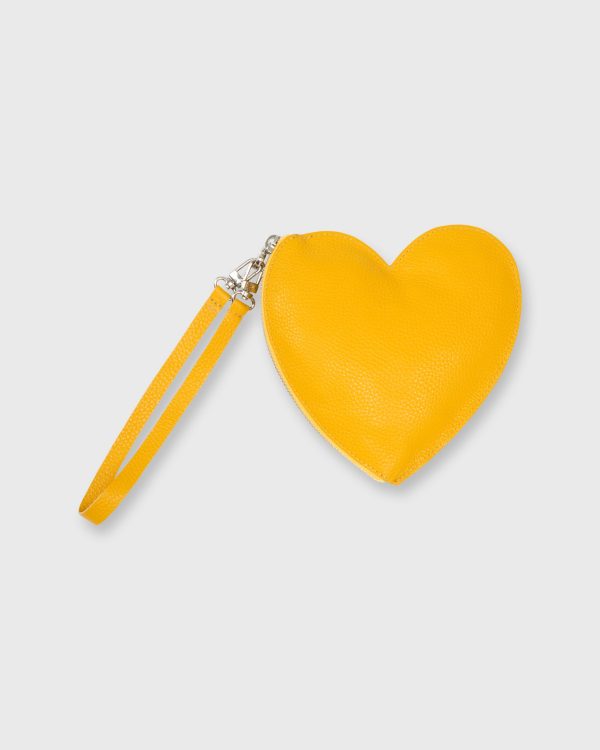 Heart Pouch in Yellow Leather Supply