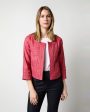 Trapunto Kiki Jacket in Red Stretch Cotolino Discount