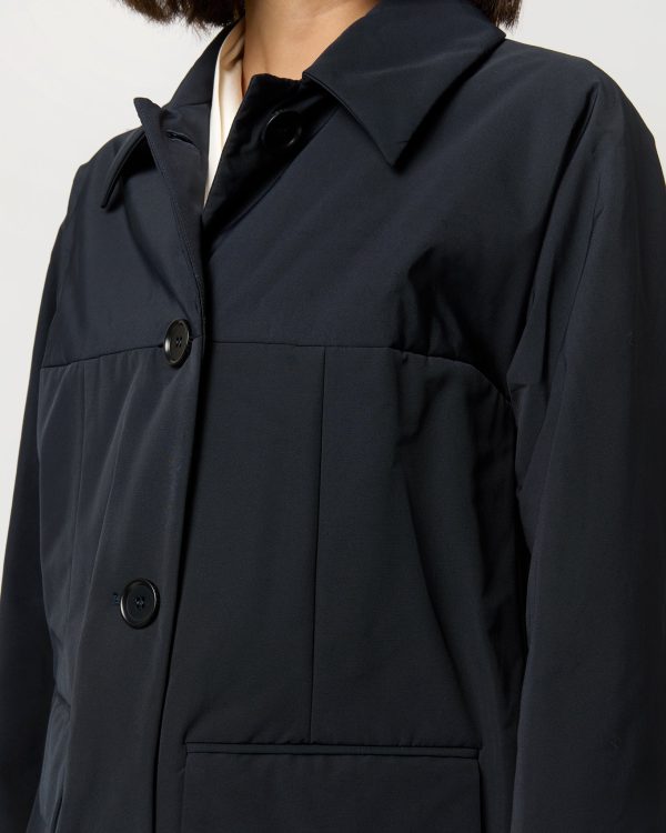 Aveline Coat in Navy Blue Hot on Sale