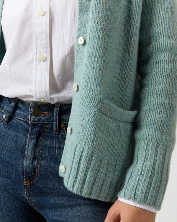 Aveline Cardigan in Mist Donegal Cashmere Fashion