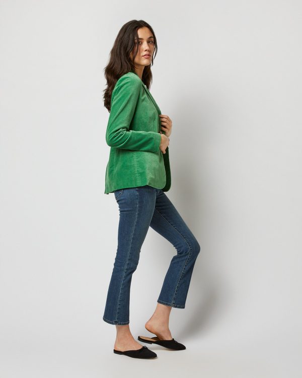 Sarah Jacket in Apple Stretch Velveteen Hot on Sale