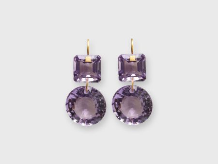 Square Incandescence Earrings in Amethyst Online Sale