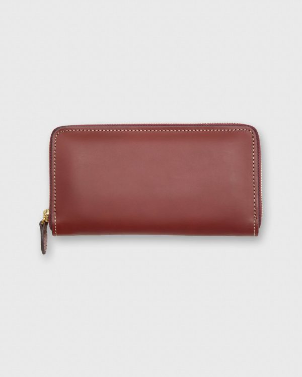 Zip Wallet in Bordeaux Leather Sale