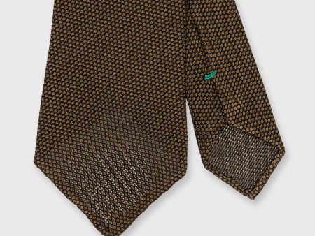 Silk Fino Grenadine Tie in Tan Navy Online now