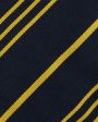 Silk Woven Tie in Navy Gold Multi Stripe For Cheap