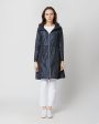 Midi Jacket with Removable Hood in New Blu For Cheap