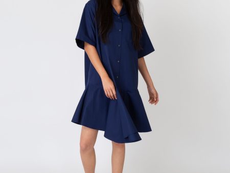 Abito Mod Short Ruffle Dress in Navy Sale