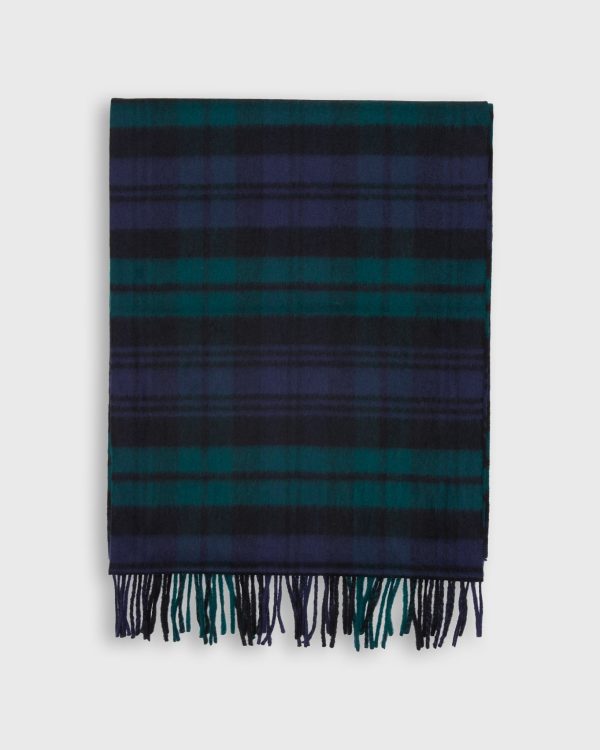 Tartan Merino Scarf in Blackwatch on Sale