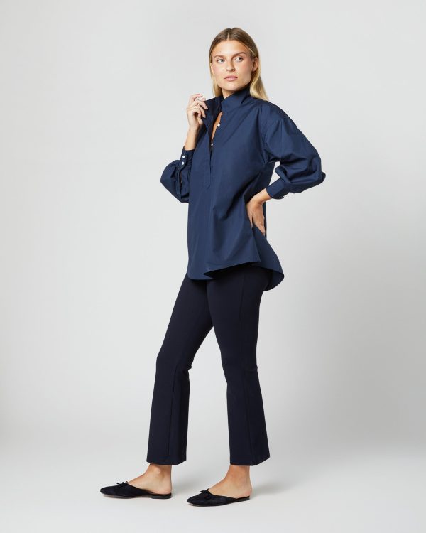 Anaya Popover Shirt in Navy Poplin Online Sale