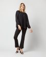 Ariana Blouse in Black Silk Crepe de Chine Online now