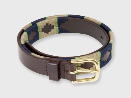 1 1 8  Polo Belt in Khaki Navy Sage Chocolate Leather on Sale