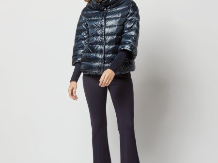 Aminta 3 4 Sleeve Cocoon Coat in Navy Blue Hot on Sale