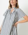 Atelier Volume Kami Dress in Olive Natural Bold Stripe Chambray Sale