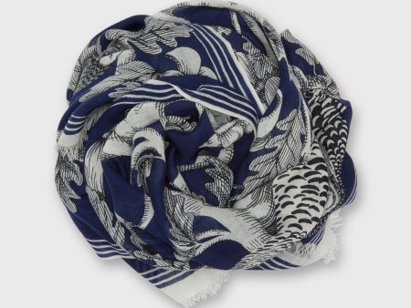 Archimede Large Scarf in Navy on Sale