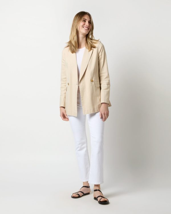 Constance Jacket in Sand Stretch Cotolino Online