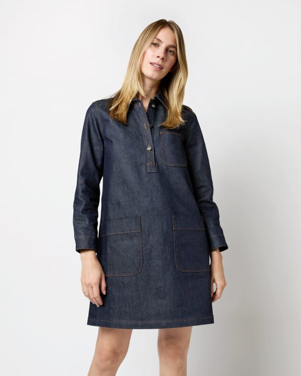 Aurelia Dress in Indigo Discount