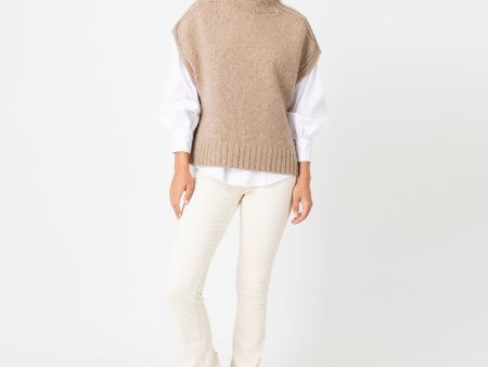 Athena Sweater in Camel Donegal Cashmere Discount