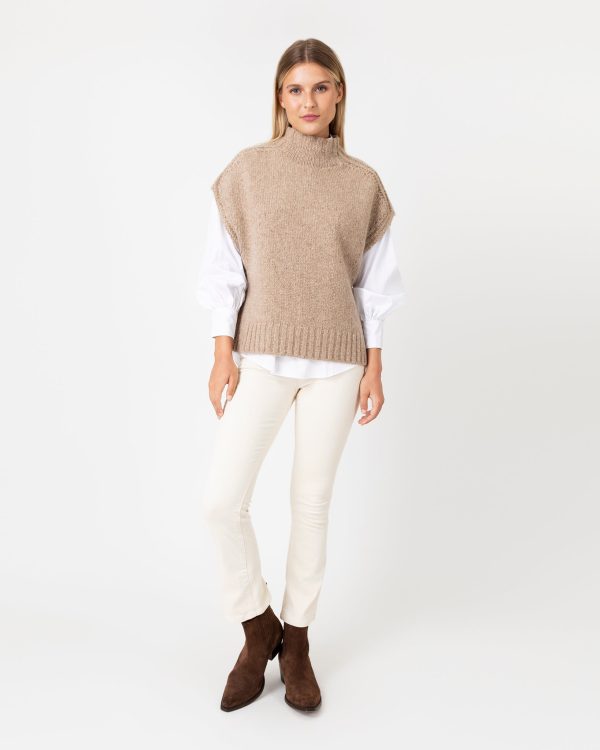 Athena Sweater in Camel Donegal Cashmere Discount