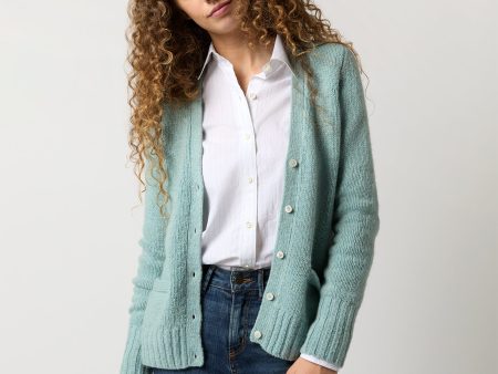 Aveline Cardigan in Mist Donegal Cashmere Fashion