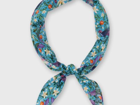 Anyway Scarf in Baby Blue Multi Forbidden Orchard Liberty Fabric Silk Fashion