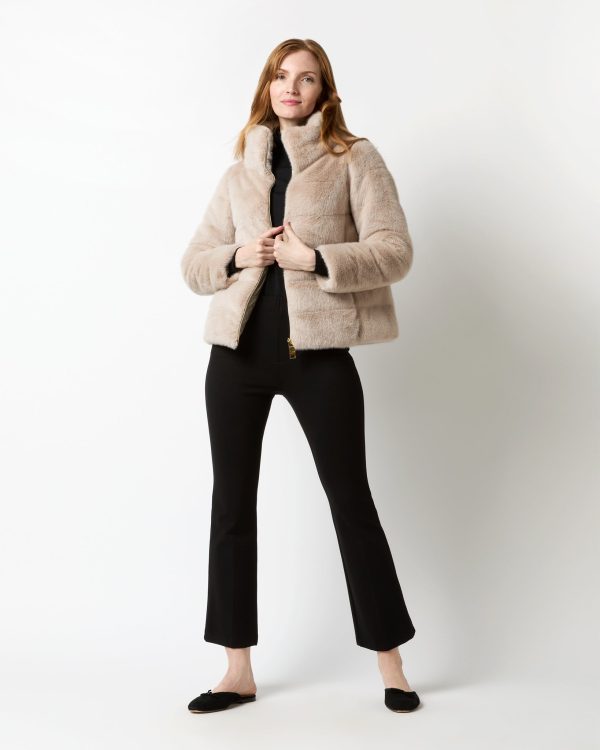 Faux Fur Teddy Jacket in Chantilly Discount