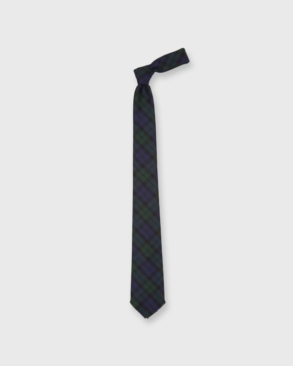 Fringed Wool Woven Tie in Blackwatch Online