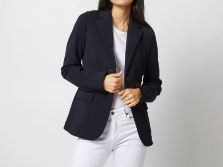 Parker Jacket in Navy Wool Pique Fashion