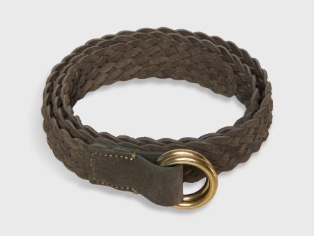 1  O-Ring Belt in Olive Suede Online Hot Sale