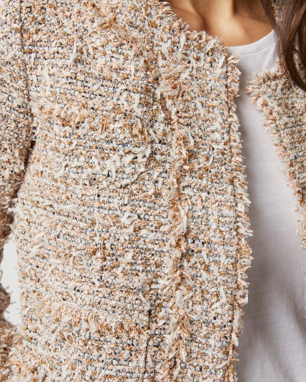 Kiki Jacket in Blush Multi Sparkle Tweed Fashion