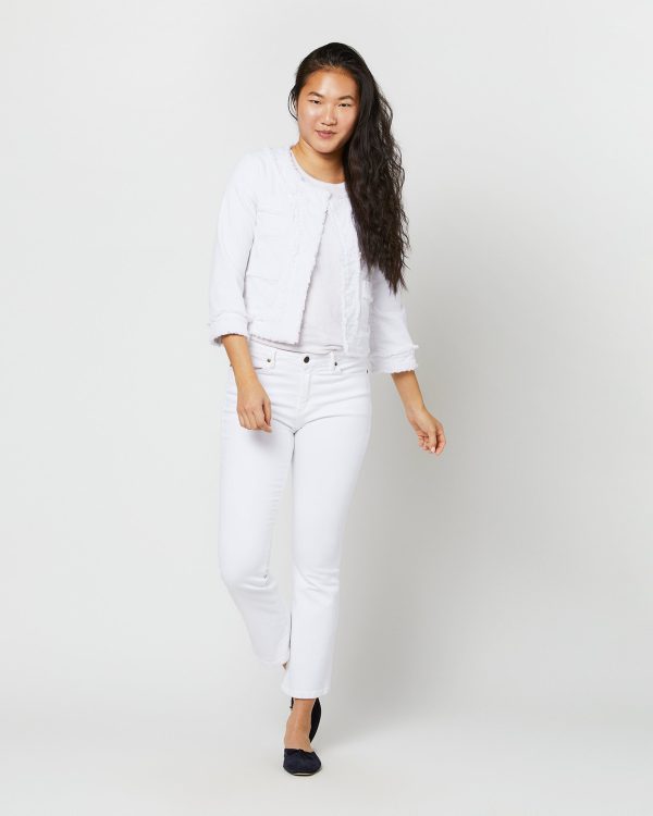 Kiki Jacket in White Garment-Dyed Stretch Twill Online Hot Sale