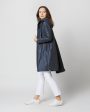 Midi Jacket with Removable Hood in New Blu For Cheap