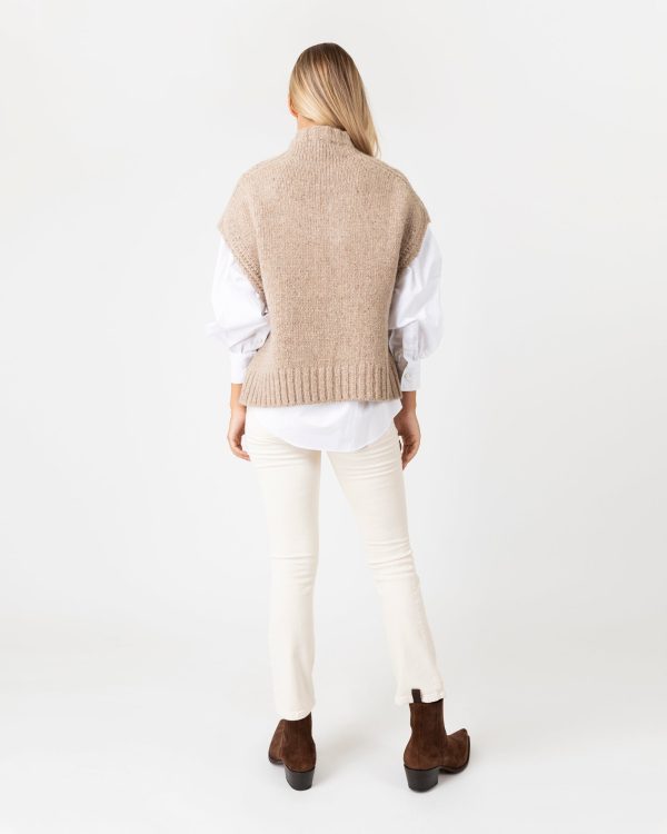 Athena Sweater in Camel Donegal Cashmere Discount