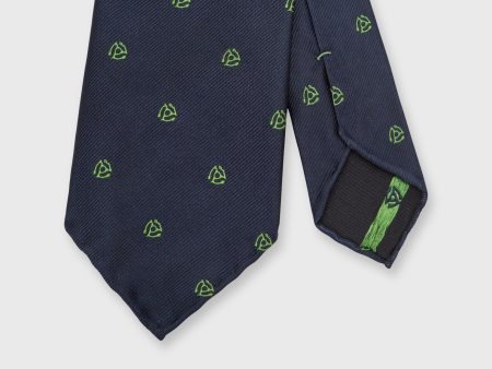 Silk Woven Club Tie in Navy Green 45 Turntable Adapter Online