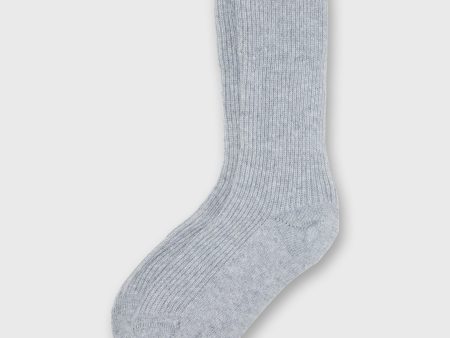 Cashmere-Ribbed Socks in Grey Online now