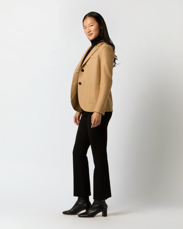 Stand Up Collar Blazer in Beige on Sale