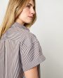 Agnes Shirt in Brown White Stripe Poplin Online