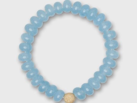 Semi Precious Beaded Bracelet in Baby Blue Monochrome Cheap